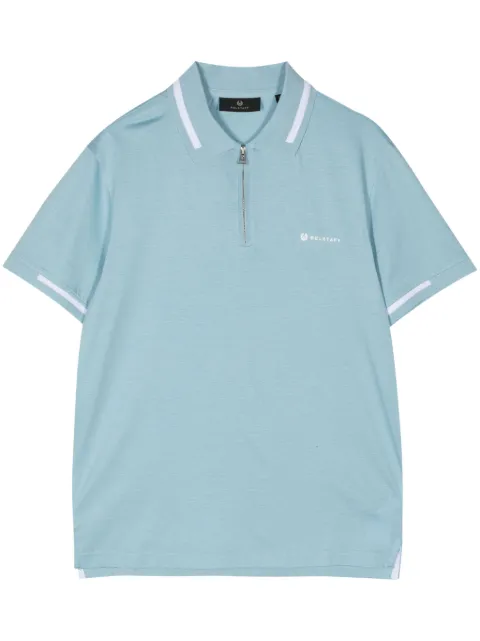 Belstaff logo-print cotton polo shirt Blue 104786
