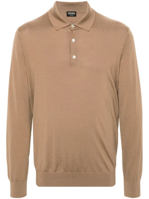 Zegna fine-knit polo shirt Brown UDJ00A7132