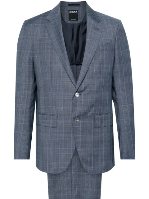 Zegna checked single-breasted suit Blue 522079A520FT2Y