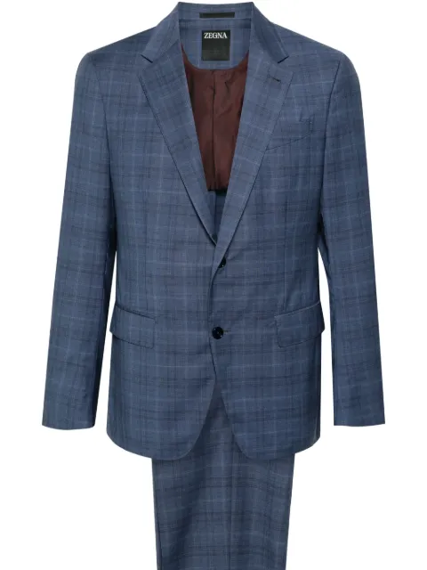 Zegna single-breasted wool suit Blue 522108A520FT2Y