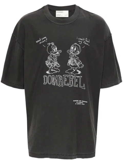 DOMREBEL Comic Pals graphic-print cotton T-shirt Grey COMICPALS