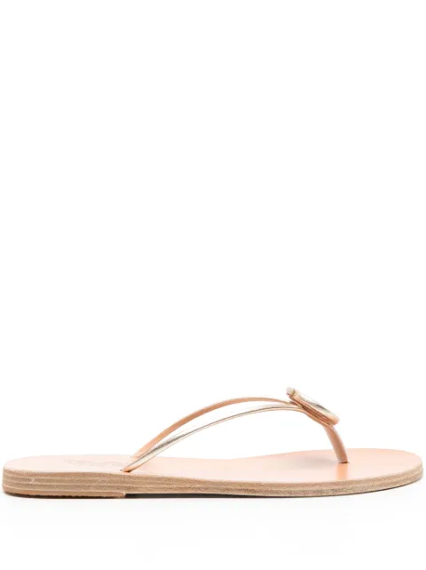 Ancient Greek Sandals Strovilos leather flip flops Gold STROVILOSSYNTHETICLEATHERPLATINUM