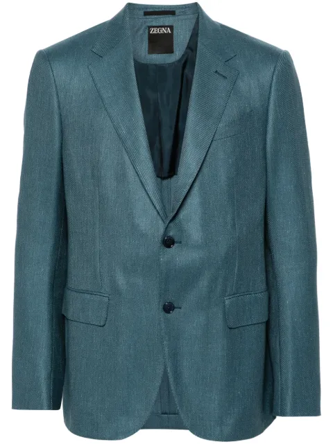 Zegna twill single-breasted blazer Blue 559684A510FT20
