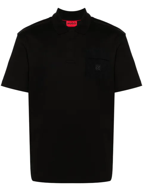 HUGO appliqué-logo cotton polo shirt Black 50504861