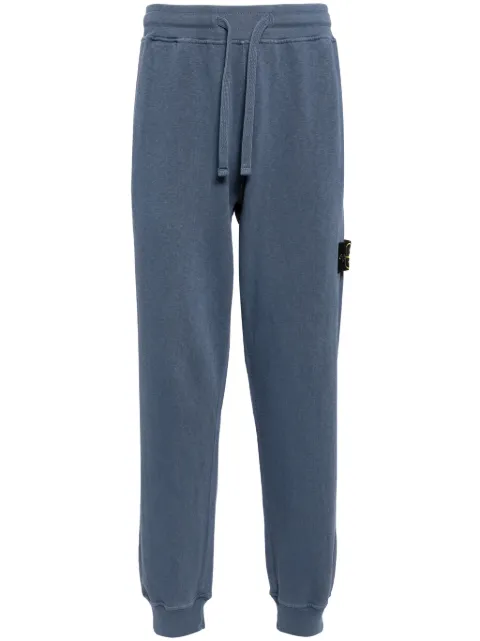 Stone Island Compass-badge cotton track pants Blue 801563260