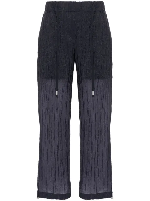 Peserico seersucker straight trousers Blue P04038D01510