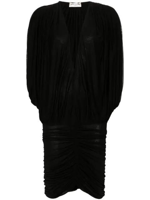 Saint Laurent draped mini dress Black 777910Y5G29
