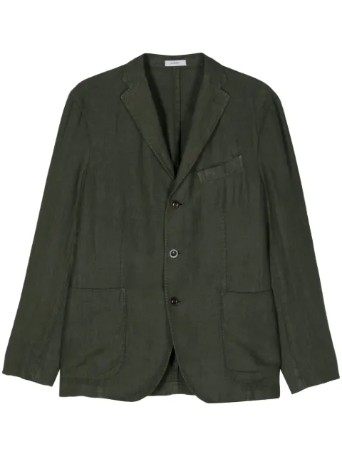 Boglioli linen single-breasted blazer Green N2902QSA042600150R