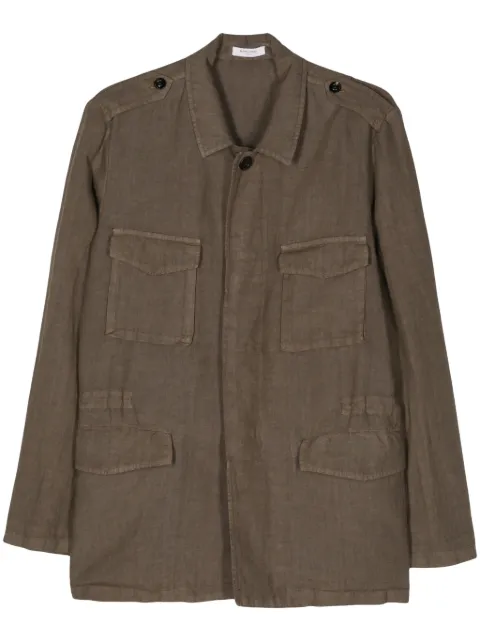 Boglioli garment-dyed linen field jacket Brown OC103QSA042600180