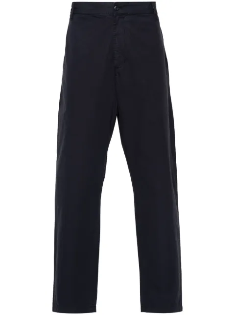 Carhartt WIP logo-appliqué gabardine tapered trousers Blue I033128