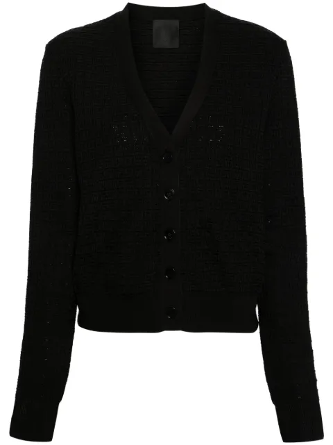 Givenchy 4G-jacquard V-neck cardigan Black BW90NM4ZKD