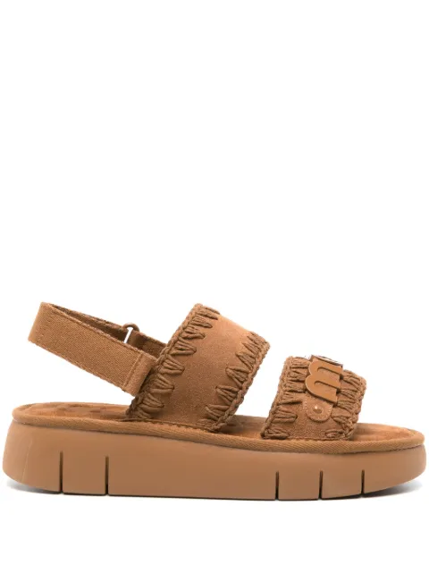 Mou Bounce suede flatform sandals Brown MUSW531001A