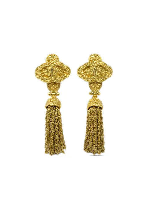 CHANEL Pre-Owned 1994 CC tassel clip-on earrings Gold ER94A