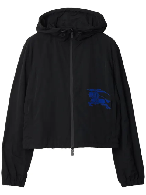 Burberry cropped nylon hooded jacket Black 8085052