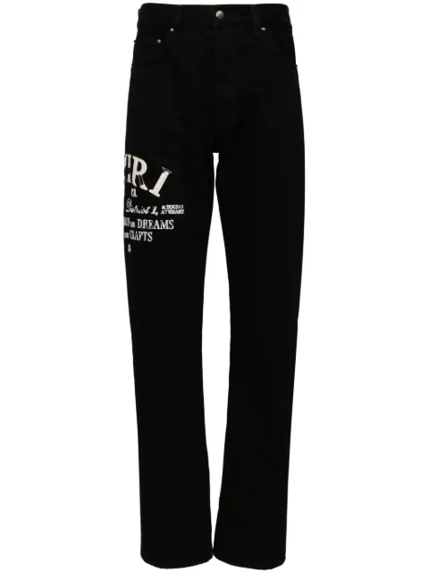 AMIRI logo-appliqué straight-leg jeans Black AMDNSY1009