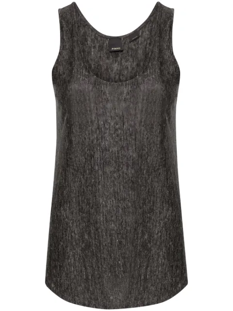 PINKO Cars linen tank top Black 103475A1U9