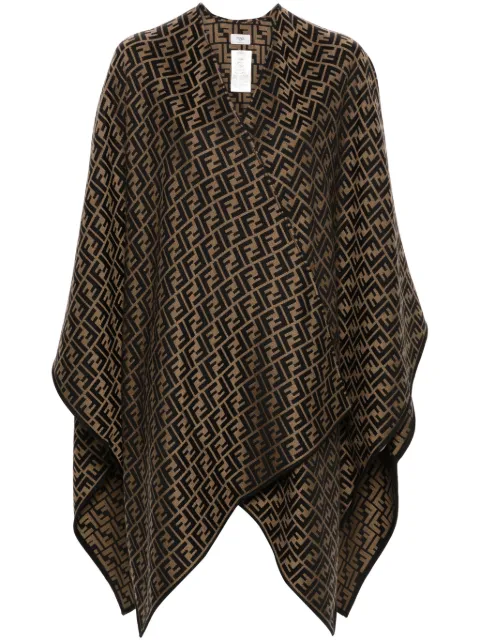 FENDI FF-jacquard poncho Brown FXX782AQ8G