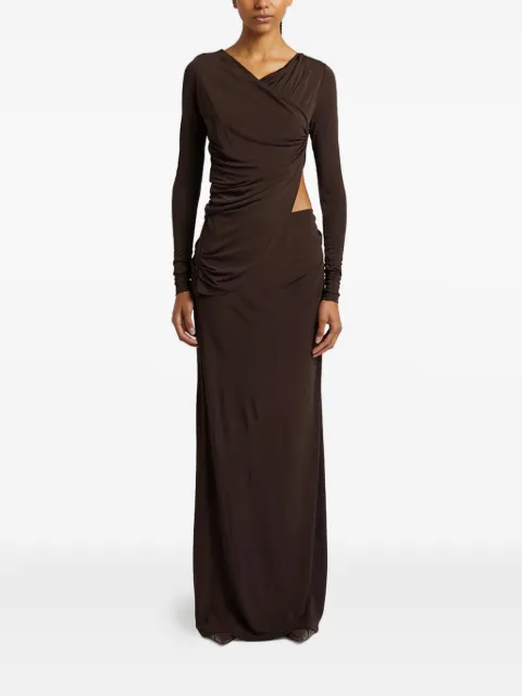 Christopher Esber cut-out draped maxi dress Brown 23043144