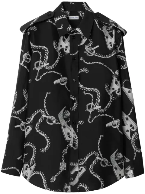 Burberry Knight Hardware silk shirt Black 8088942