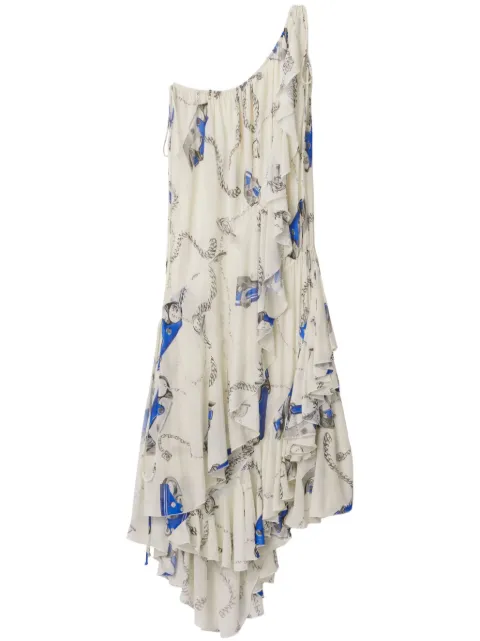 Burberry chain-print asymmetric dress White 8088615