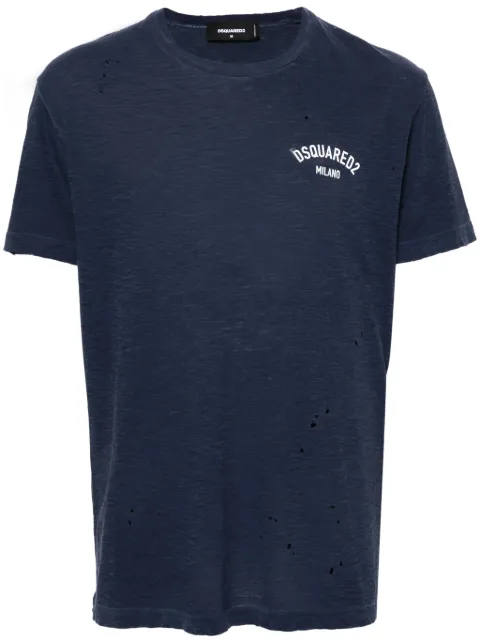 DSQUARED2 logo-print cotton T-shirt Blue S71GD1392S22146