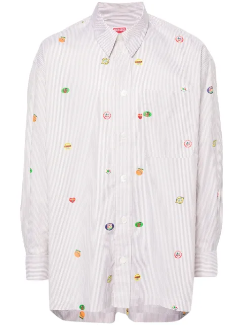 Kenzo Fruit Stickers striped shirt Neutrals FE55CH5079A1