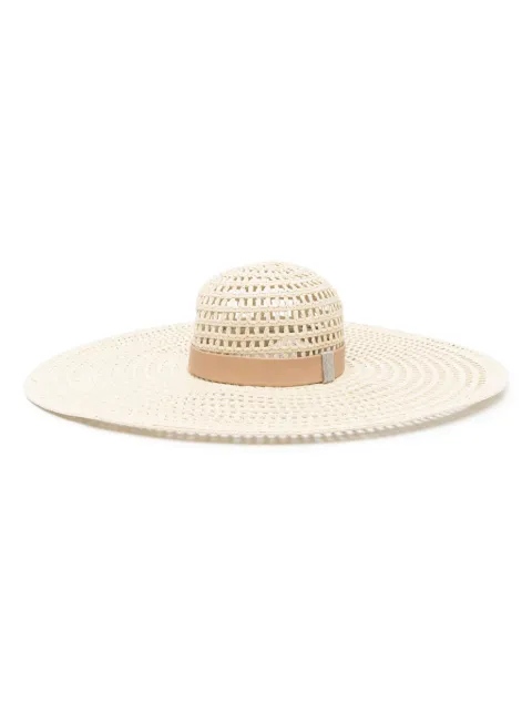 Peserico interwoven sun hat Neutrals S36165C0CC013
