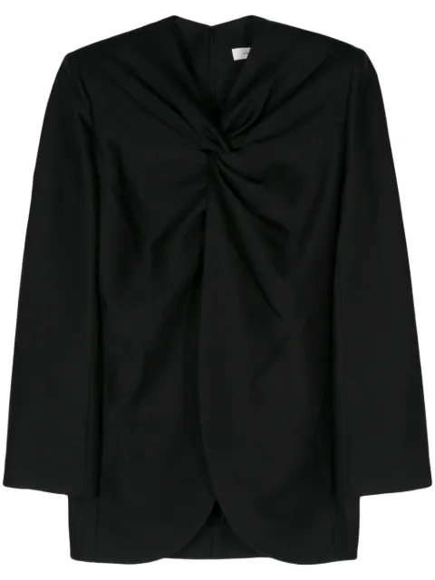 GIA STUDIOS knot-detail twill blouse Black SS24JA003FW0261
