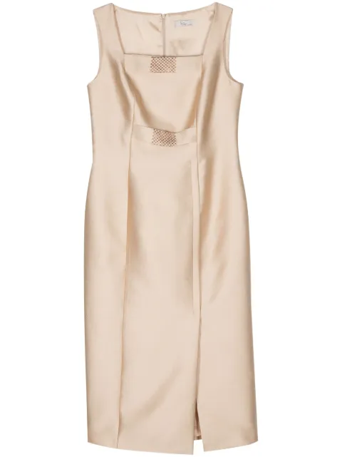Fely Campo crystal-embellishment crepe dress Gold 24007421