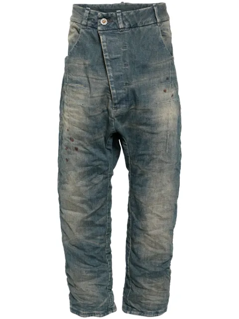 Boris Bidjan Saberi asymmetric drop-crotch jeans Blue P151BFFKU100002