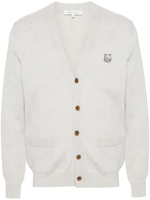 Maison Kitsuné Bold Fox Head wool cardigan Grey MM00509KT1036