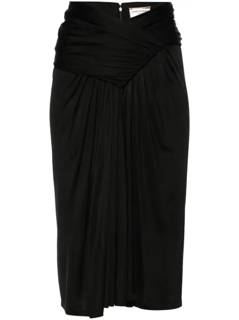 Saint Laurent draped pencil miniskirt Black 776439Y7F98