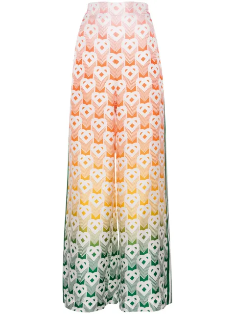 Casablanca Heart Monogram silk trousers Orange WS24TR10502