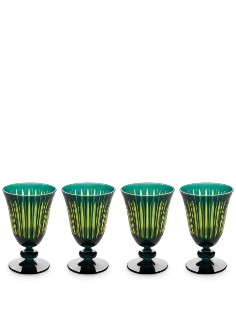 L'Objet Prism wine glasses (set of four) Green PS6030