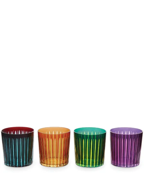L'Objet Prism old fashioned glasses (set of four) Purple PS0010