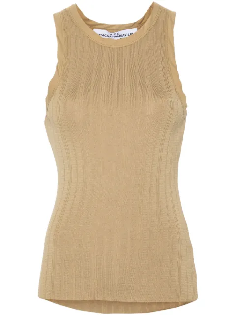 A.P.C. Lemaitre ribbed-jersey tank top Brown COHAOF07038