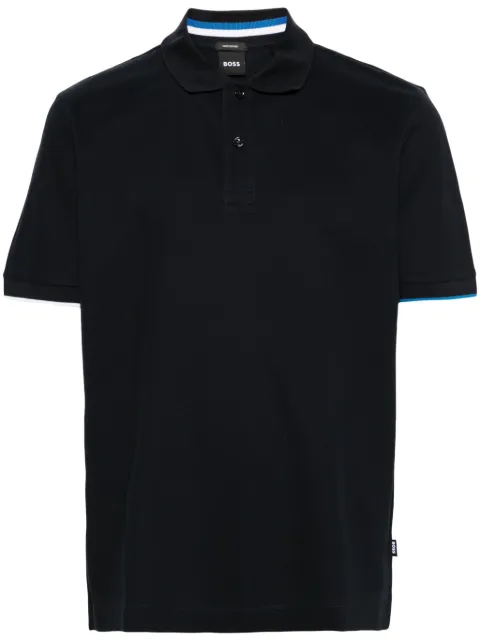 BOSS piqué-weave cotton polo shirt Blue 50512682