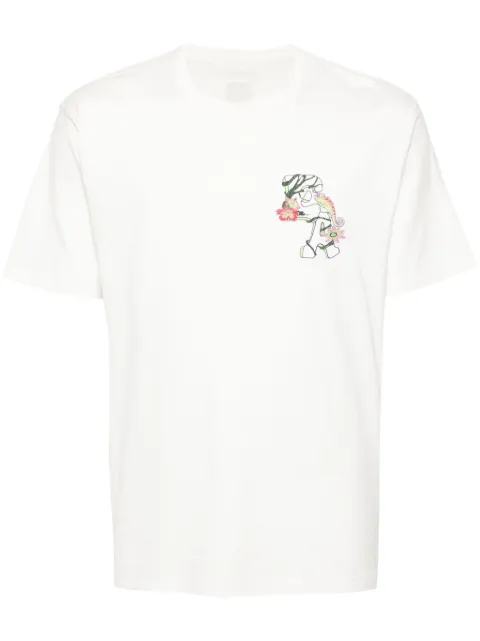 Emporio Armani monogram-print cotton T-shirt Neutrals 3D1TC01JFFZ