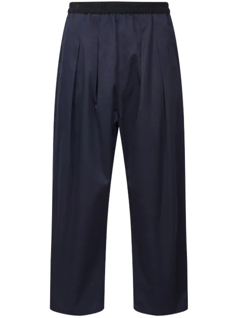 Maison Margiela pleated cotton trousers Blue S30KA0626M35156
