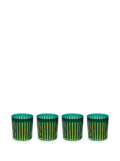 L'Objet Prism old fashioned glasses (set of four) Green PS6010