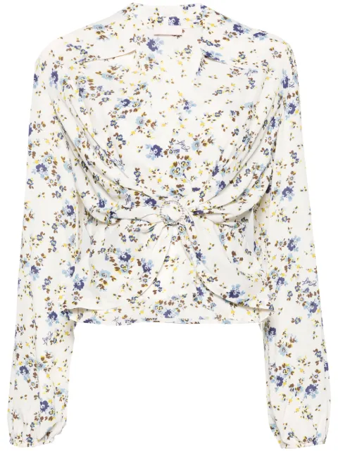 LIU JO floral-print crepe blouse Neutrals MA4369T3617