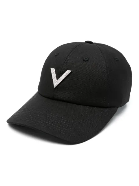 Valentino Garavani VLogo crystal-embellished cap Black WHDA25ZDH
