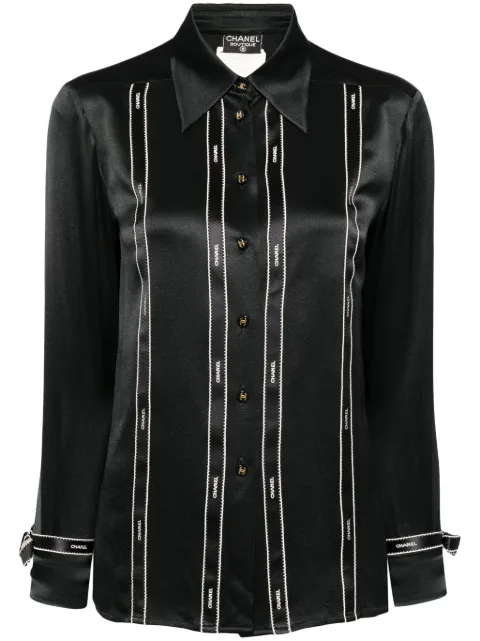 CHANEL Pre-Owned 1994 long sleeves shirt Black 94AP0384794305V03506