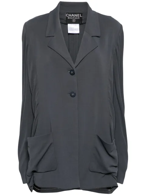 CHANEL Pre-Owned 1998 single-breasted blazer Grey 98CP09920V06184AC513