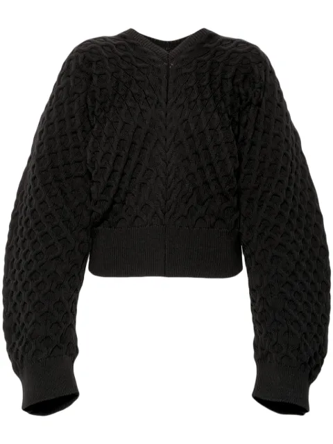 Jacquemus Le Sweater Boule Torsade jumper Black 241KN3912375990