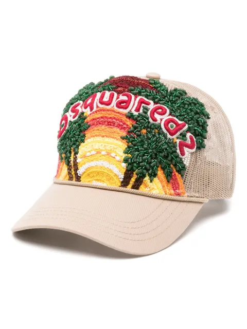 DSQUARED2 motif-embroidered baseball cap Neutrals BCW014035507470