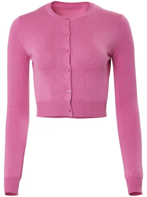 Carolina Herrera silk-blend cropped cardigan Pink S2412N102KSC