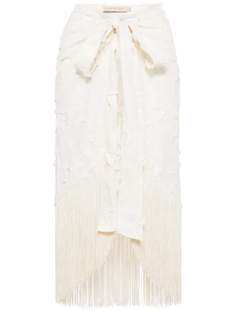 JBQ Vera fringed wrap skirt Neutrals VERA001SS24