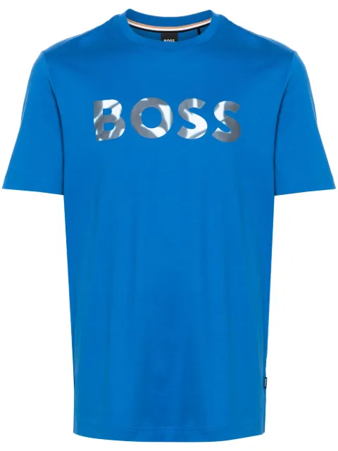 BOSS logo-print cotton T-shirt Blue 50513382