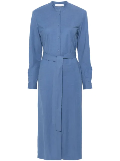Harris Wharf London belted shirt midi dress Blue A6412PYFE2